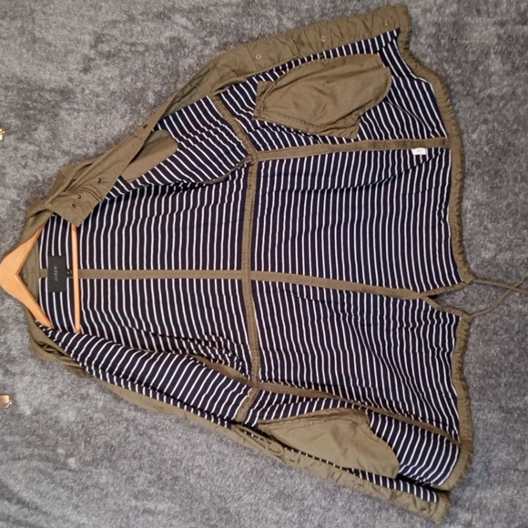 J. Crew Green Utility Jacket with Hood and Drawstring Waist Charlie Fisherman M - Picture 5 of 11